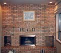 Brick fireplace